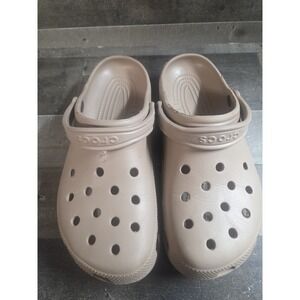 CROCS Taupe Brown Classic Shoes Sandals Clogs Mens.  Sz 11